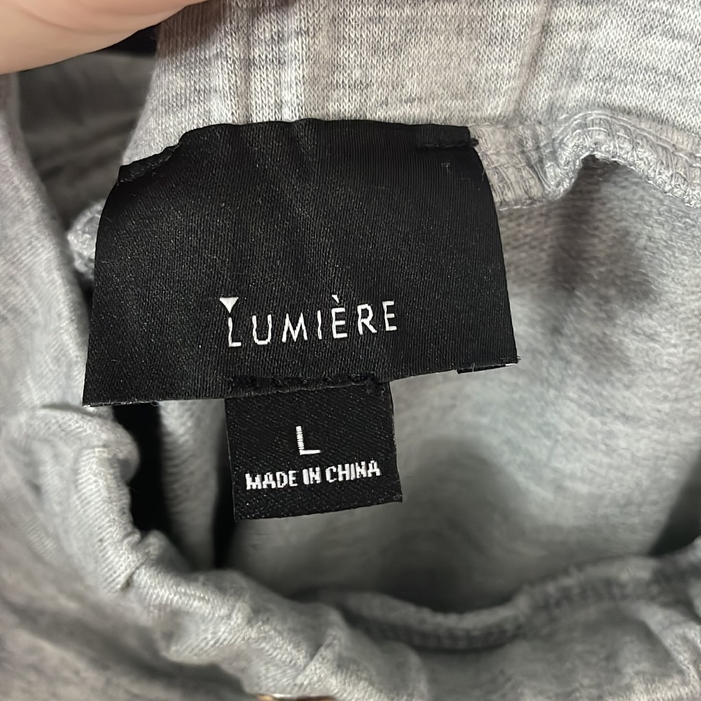 NWT Lumiere Off the Shoulder Sweatshirt Top Gray - Picture 4 of 4